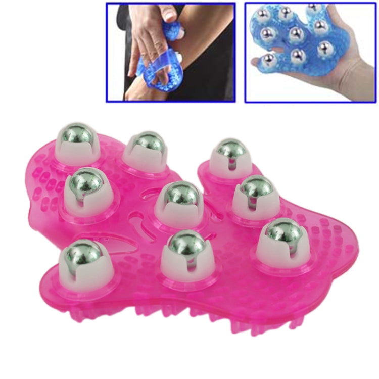 Massaggiatore meridiano a sfera portatile a forma di palmo ispessito, Nine balls Magenta, Nine balls Blue Massaggiatore meridiano a sfera portatile a forma di palmo ispessito, Nine balls Magenta, Nine balls Blue